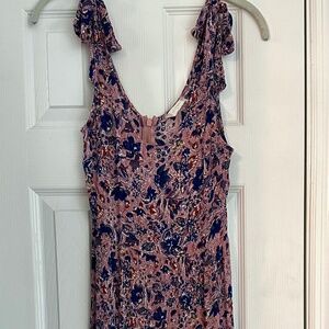 Altar’d State pink and blue floral maxi dress with lace